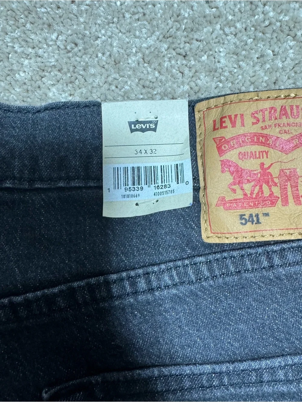 Levi's Black Straight Leg Jeans